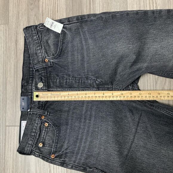 New With Tags GAP Cheeky High Rise Straight Jeans Raw Hem Washed Black Size 29 - Picture 4 of 8